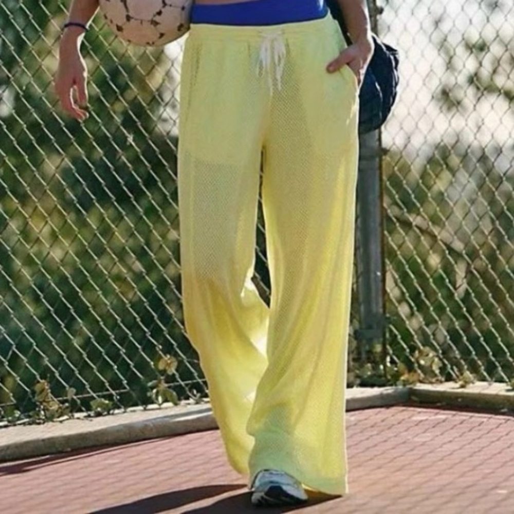 NWT FP Movement by Free People Yellow Wide Leg Pants